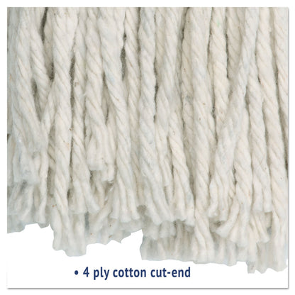 Boardwalk Cut-End Wet Mop Head, Cotton, No. 24, White