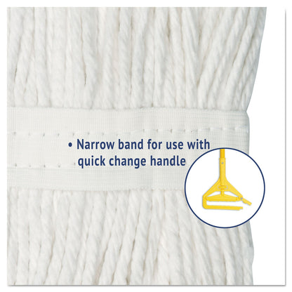 Boardwalk Cut-End Wet Mop Head, Cotton, No. 24, White