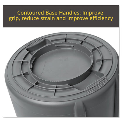 Rubbermaid Round Brute Container, Plastic, 20 gal, White